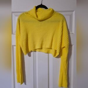 Yellow Cowl Neck Sweater